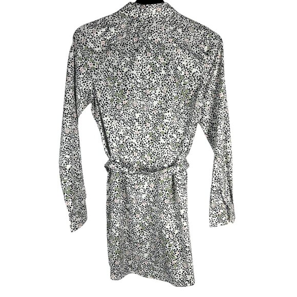 UNTUCKit for Her Phoebe Floral Belted Long Sleeve Shirt Dress in White Size 6 - Picture 8 of 10